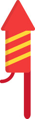 Fototapeta premium Rocket icon in yellow and red color.