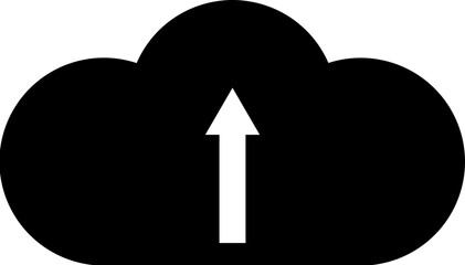 Cloud upload icon in flat style.