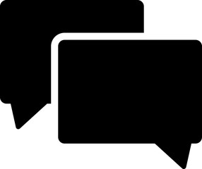 Comment or speech bubble icon in black color.