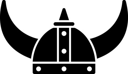 Viking helmet icon in b&w color.