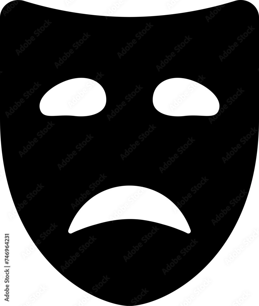 Canvas Prints sad face mask glyph icon or symbol.