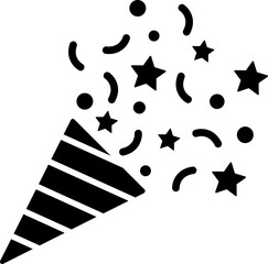 Glyph party popper icon or symbol.