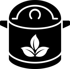 Pressure cooker glyph icon.