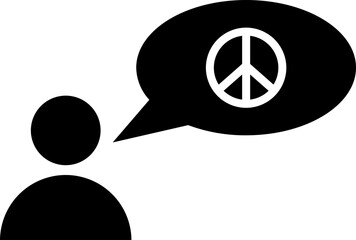 Human thinking or discourse peace icon.