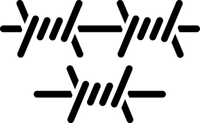 Barbed wire icon in black color.