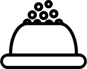 Animal food bowl icon or symbol.