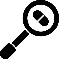 Search medicine capsule glyph icon or symbol.