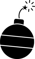 Vector illustration of bomb in b&w color.