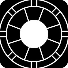 B&W life saver icon in flat style.