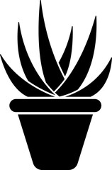 Glyph aloe vera plant icon or symbol.
