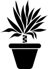 Yucca plant icon in b&w color.