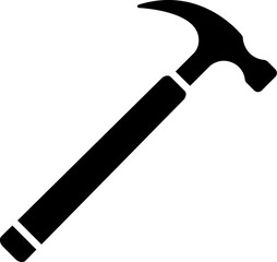 Hammer glyph icon in flat style.