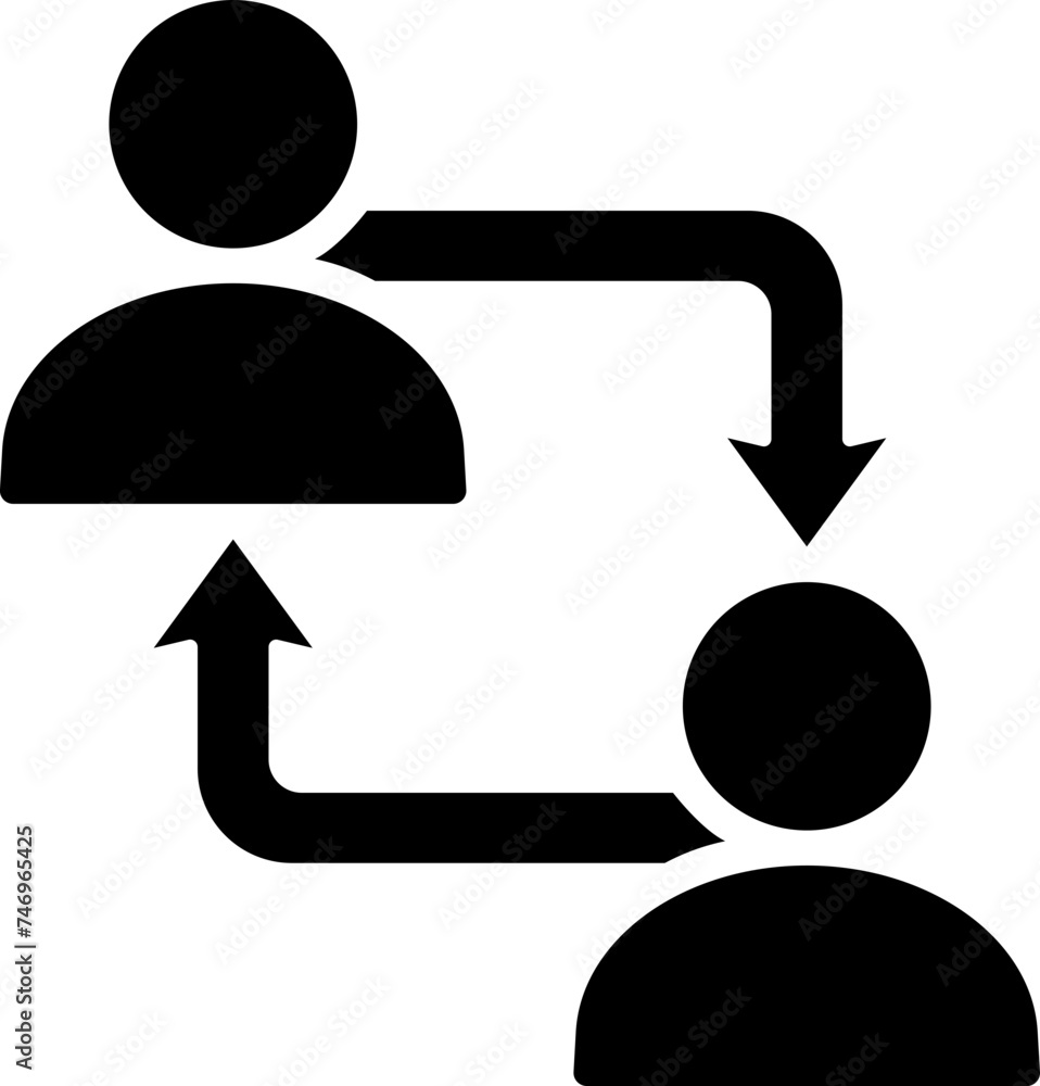 Poster vector illustration of user transfer or replace icon.
