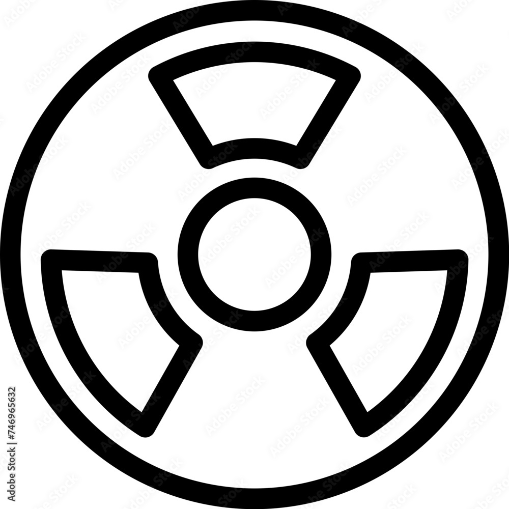 Sticker illustration of nuclear icon.