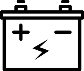 Accumulator battery icon in line art.