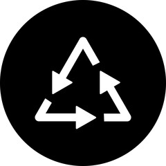 Recycling sign or symbol in b&w color.