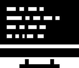 Desktop glyph icon in flat style.