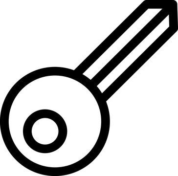recommend clip art: Black line art illustration of key icon.