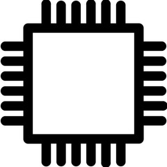 Line art illustration of Microchip icon.
