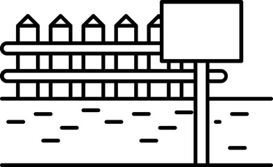 Obraz premium Sign board with landscape field icon for property concept.