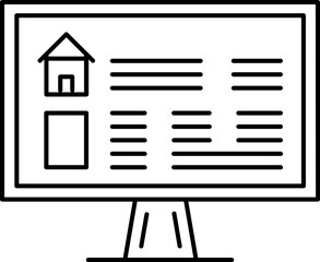 Online property searching icon or symbol.