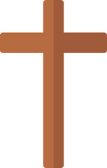 Jesus Cross sign or symbol in brown color.