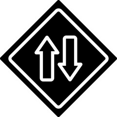 Two way traffic sign or symbol.