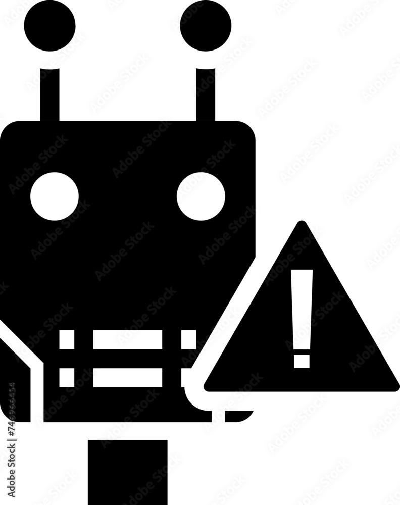 Poster robot error icon or symbol.