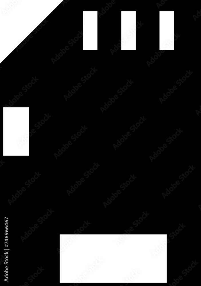 Poster memory card icon in b&w color.