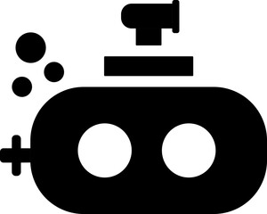 Illustration of submarine glyph icon.
