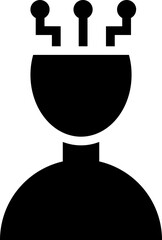 Humanoid robotic brain servicing icon.