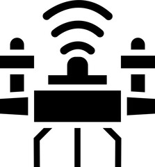 Illustration of drone camera icon.