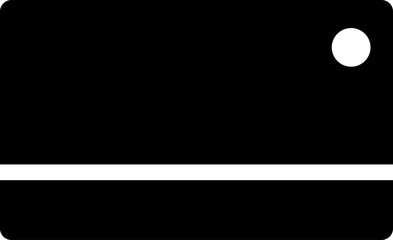 B&W credit card icon in flat style.