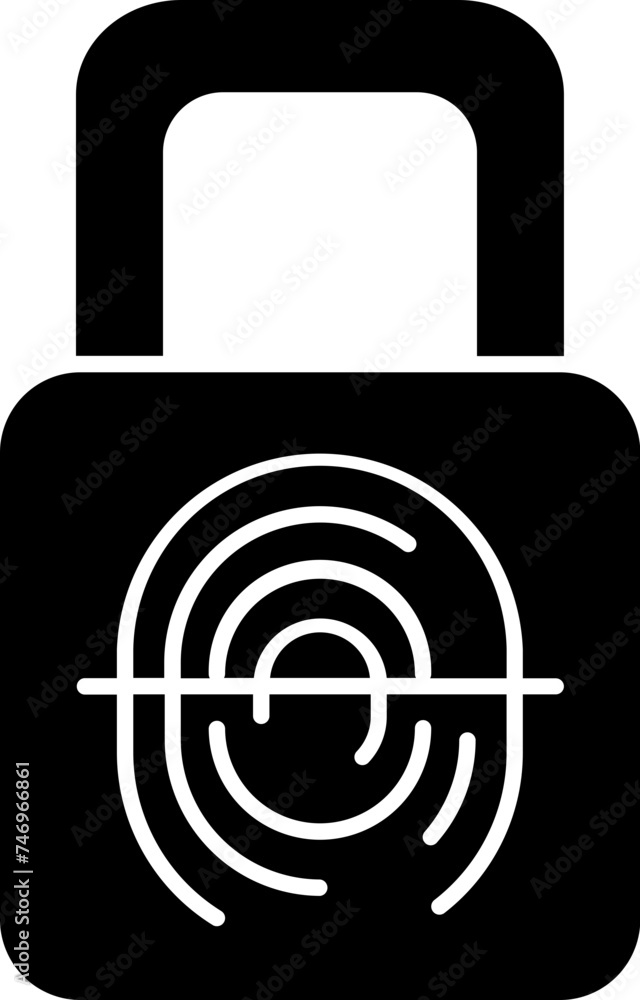 Canvas Prints Biometric lock icon or symbol.