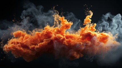 Abstract orange smoke on texture background. cloud, a soft Smoke cloudy texture background.
