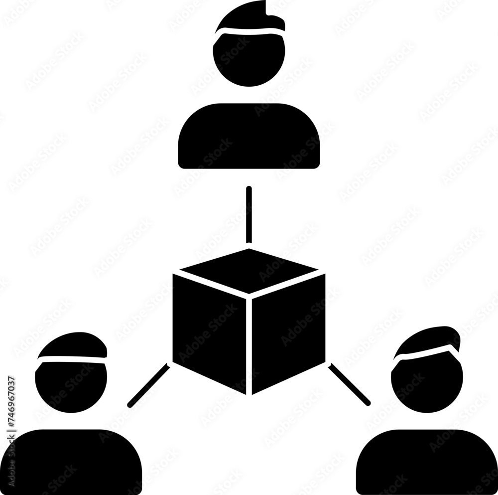 Poster vector sign or symbol of blockchain users.