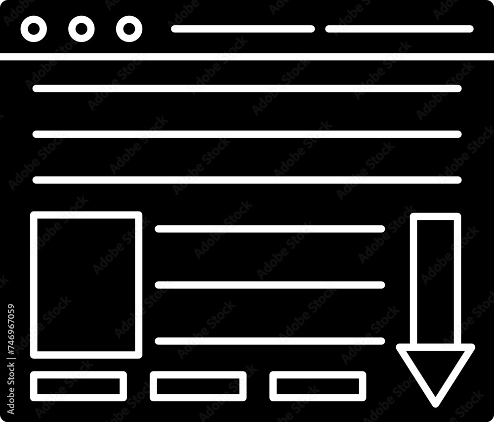 Poster browser window or landing page icon.