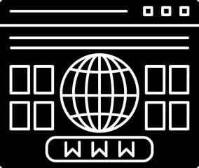 Www or browser window sign or symbol.