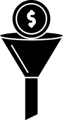 Illustration of filter icon in b&w color.