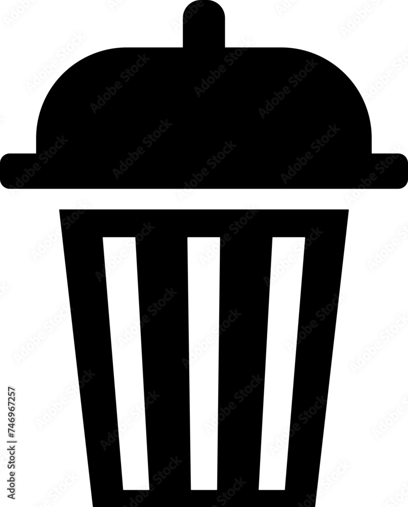 Poster glyph dustbin icon or symbol.