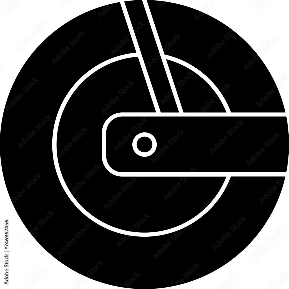 Poster flat style bobbin case in b&w color. glyph icon or symbol.