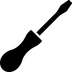 Screwdriver icon in black color.