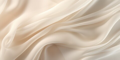 Abstract white and Beige silk fabric weave of cotton or linen satin fabric lies texture background.