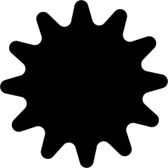 Star Label or Sticker icon in black color.