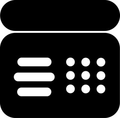 Obraz premium B&W illustration of pager glyph icon.