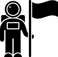 Vector illustration of astronaut with flag icon.