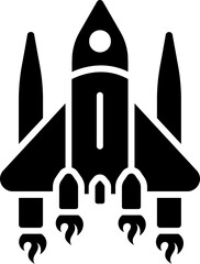 B&W illustration of aircraft icon.