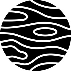 B&W illustration of jupiter icon. © Abdul Qaiyoom