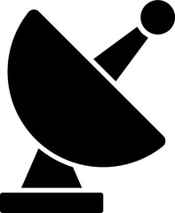 Satellite dish icon in b&w color.