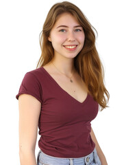Fototapeta premium Causal young girl transparent background